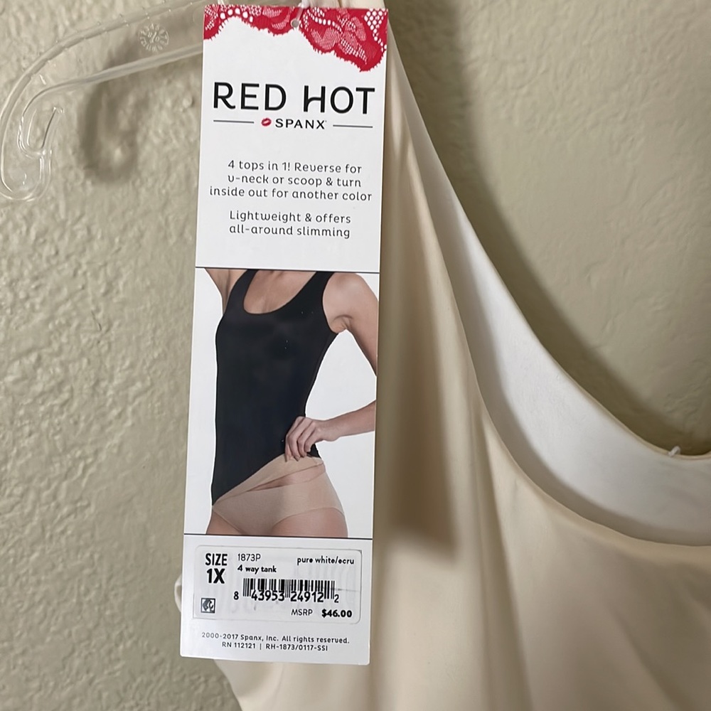 Spanx Red Hot reversible tank NWT